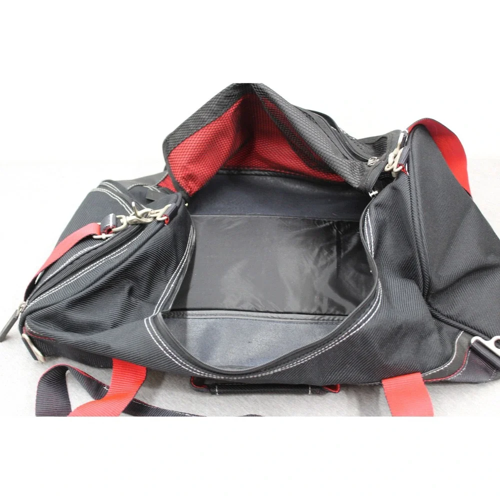 Marlboro Duffel Bag Lg Black Red Compass Travel Weekend Gym Sport Shoulder Bag